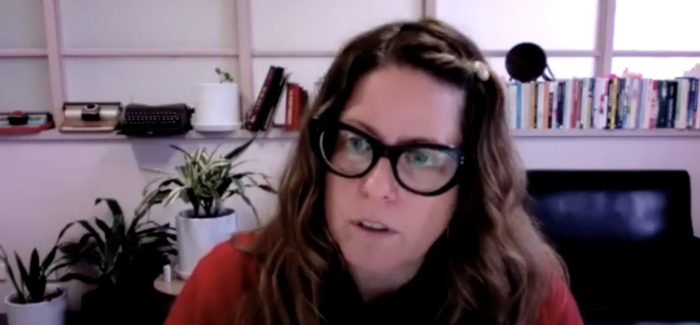 Screenshot of Niki Wallace in the webinar on Design and Consumption for the Circular Economy