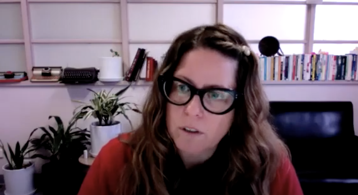 Screenshot of Niki Wallace in the webinar on Design and Consumption for the Circular Economy